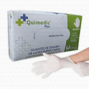 Quimedic Plus Guantes De Látex Blanco Talla M Pack 100 Unidades