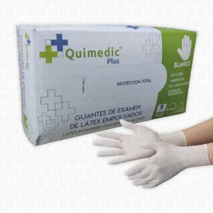 Quimedic Plus Guantes De Látex Blanco Talla S Pack 100 Unidades