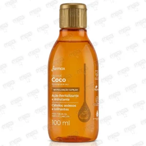 Aceite Capilar de Coco Farmax 100 ml – Acción Revitalizante, Hidratación y Brillo Sedoso