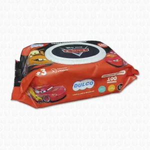 Dulco Toallita Humeda Cars Pack 100 Unidades