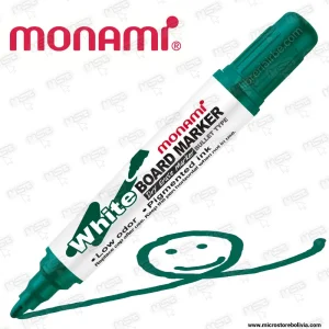 Marcador para Pizarra Acrílica Monami – Color Verde (Punta Redonda Bajo Olor)