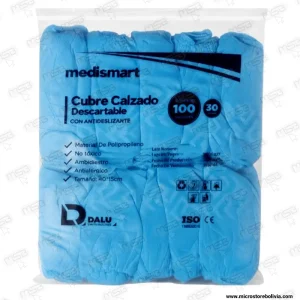 Cubre Calzado Descartable Antideslizante MediSmart – Color Celeste (Paquete de 100 uds.)