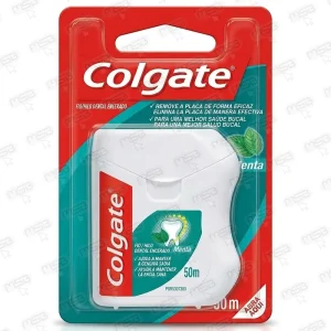 Hilo Dental Encerado con Menta Colgate 50 m – Limpieza Profunda (1 Unidad)