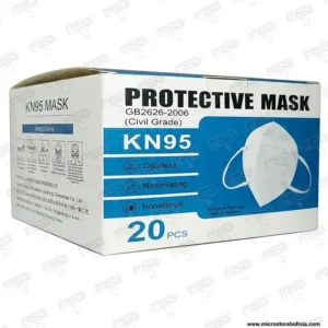 Mascarillas Protectoras KN95 Blanco – Caja de 20 Unidades (Filtro Electrostático de Doble Capa y Ajuste Nasal)